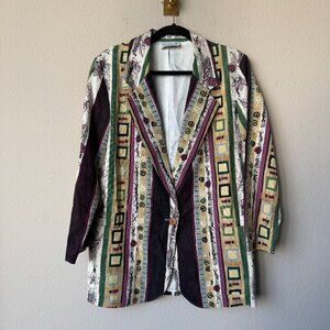 Vintage Danielle B Multicolor Abstract Geometric Blazer Size S